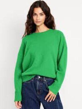 Old Navy Wool-Blend Crew-Neck Sweater Sea Serpent Green Large T